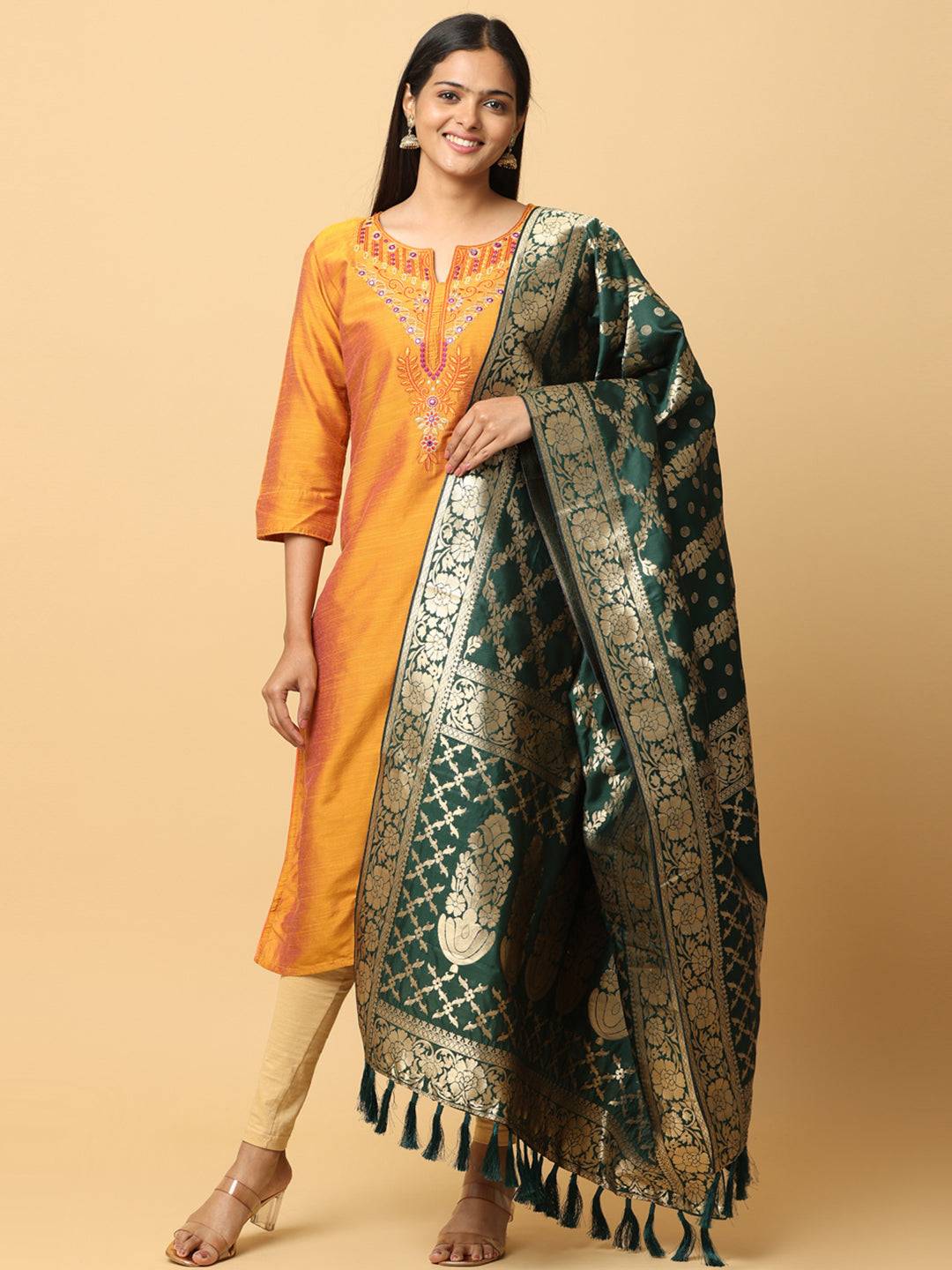 Bollywood Silk Blend Woven Design Dupatta