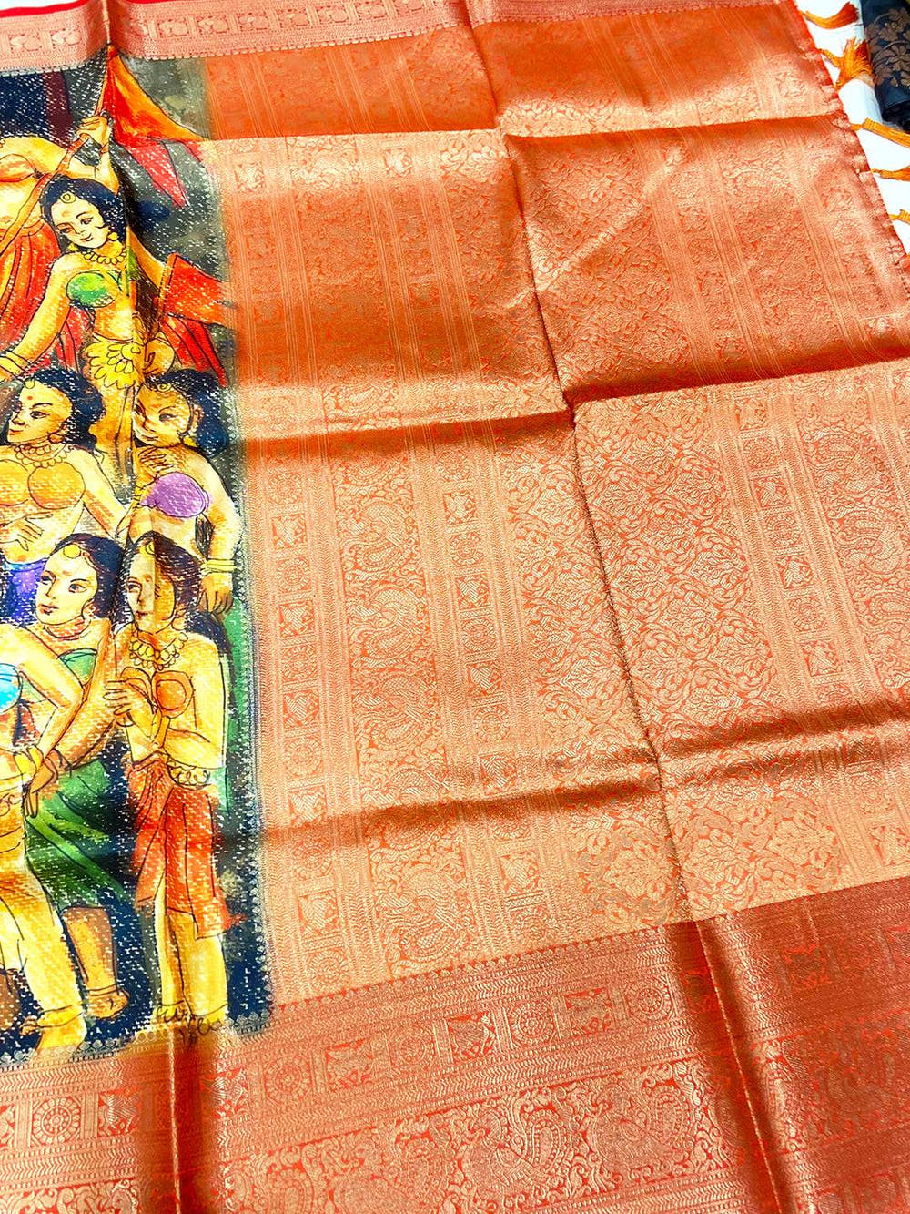 Kerala Mural Art Kalamkari Banarasi Saree