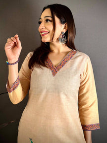 Elegant  Mughal  V  Neck  Kurti