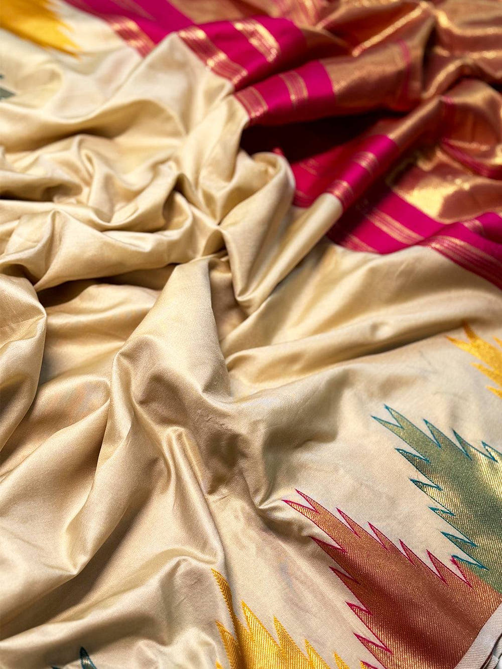 Chiku Copper Radiance Soft Silk Saree
