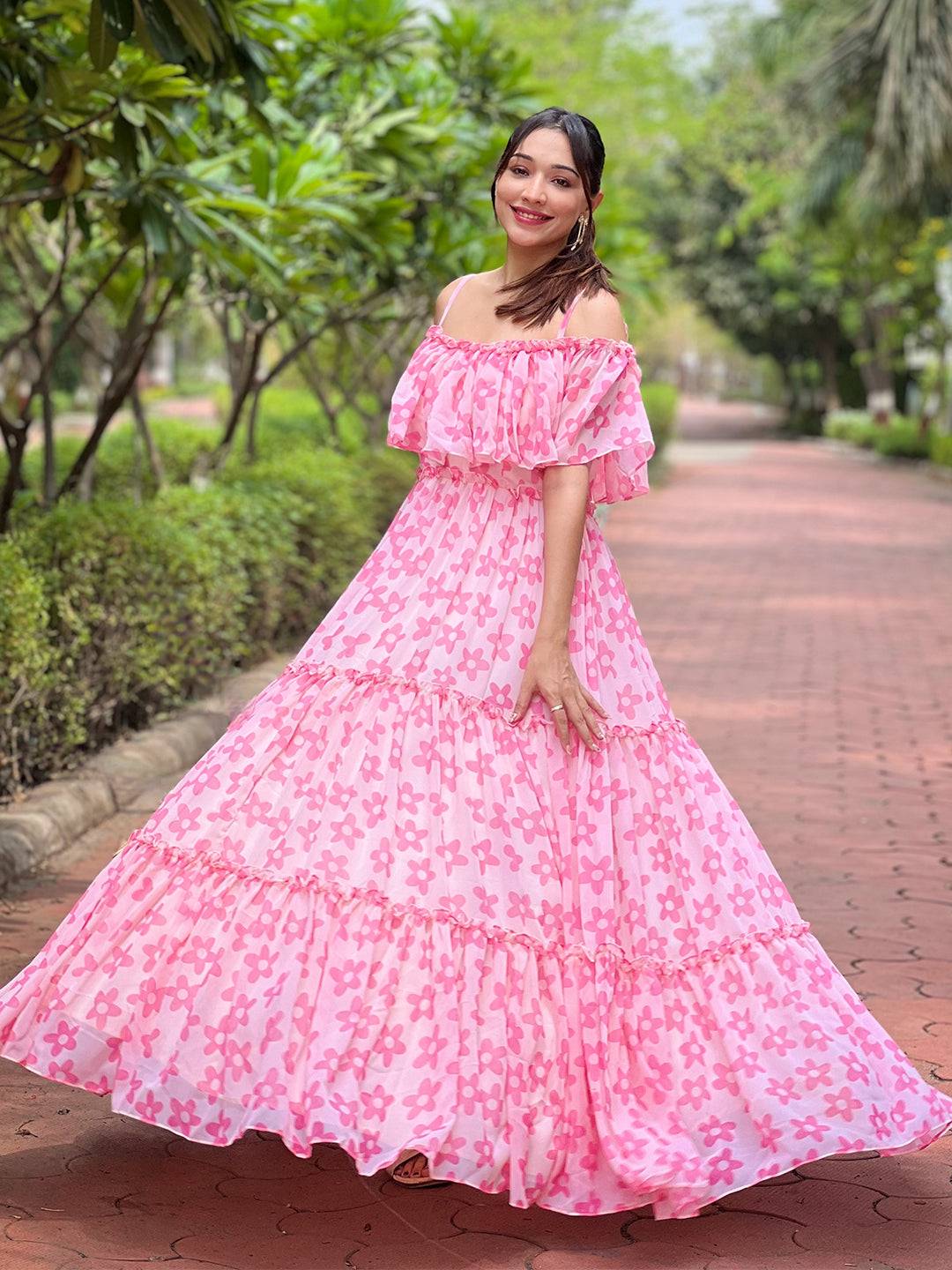 Serene Rosette Flower Dress