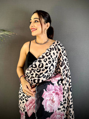 Tradition Stone Work Chinnon Floral Saree