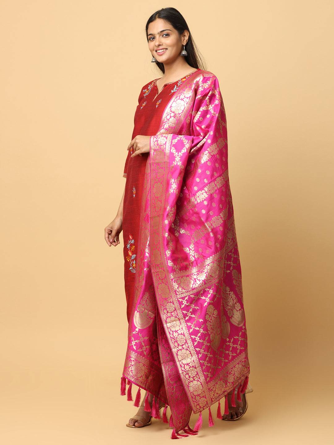 Exclusive Silk Blend Woven Design Dupatta