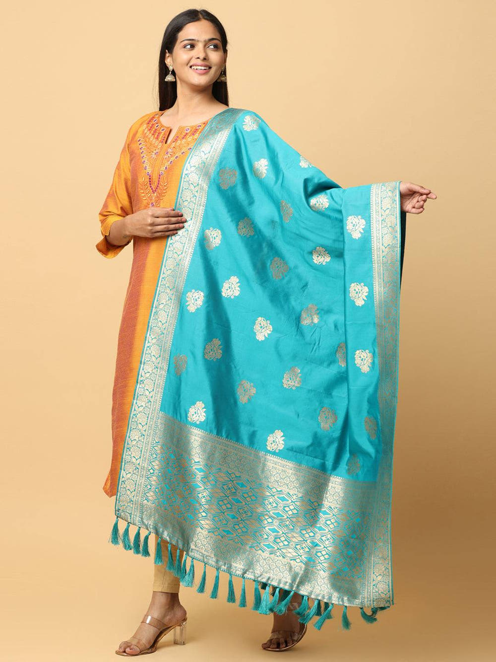Rama Silk Blend Woven Design Dupatta