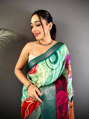 Regal Self Zari Chex Viscose Dola Saree
