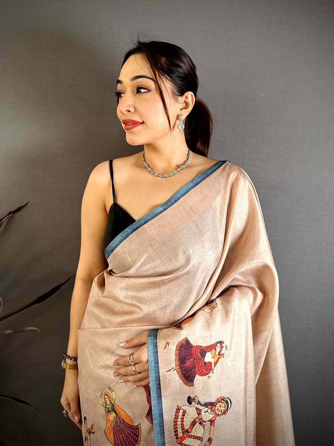Stylish Bharatanatyam Doll Tussar Saree