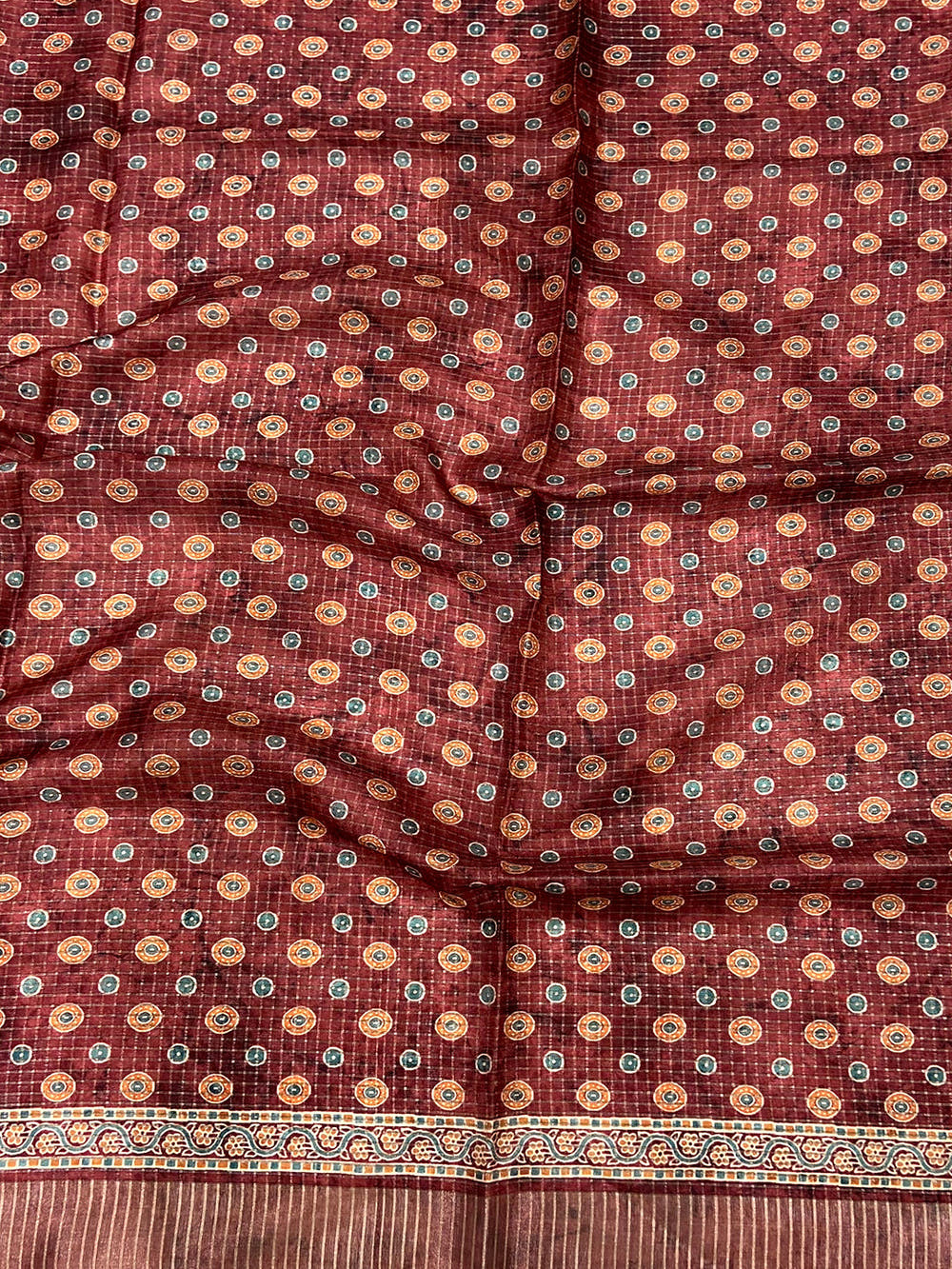 Maroon Soft Silk Floral Digital Saree
