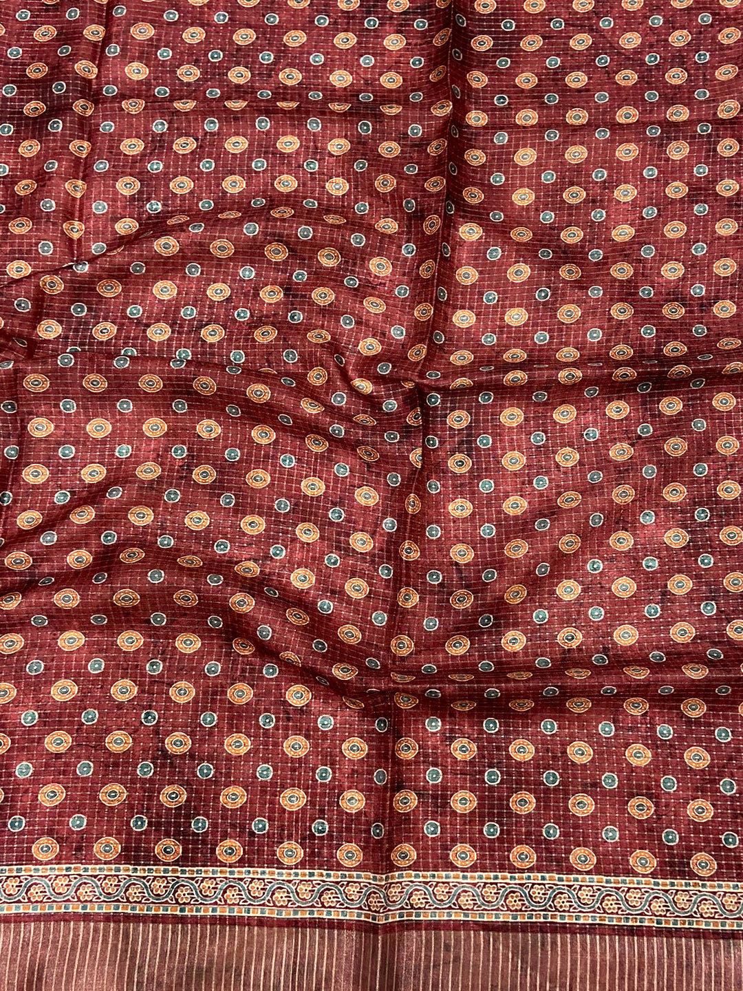 Maroon Soft Silk Floral Digital Saree