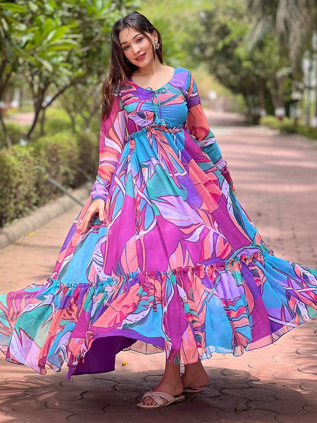 Lust Lavender Abstract Print Dress