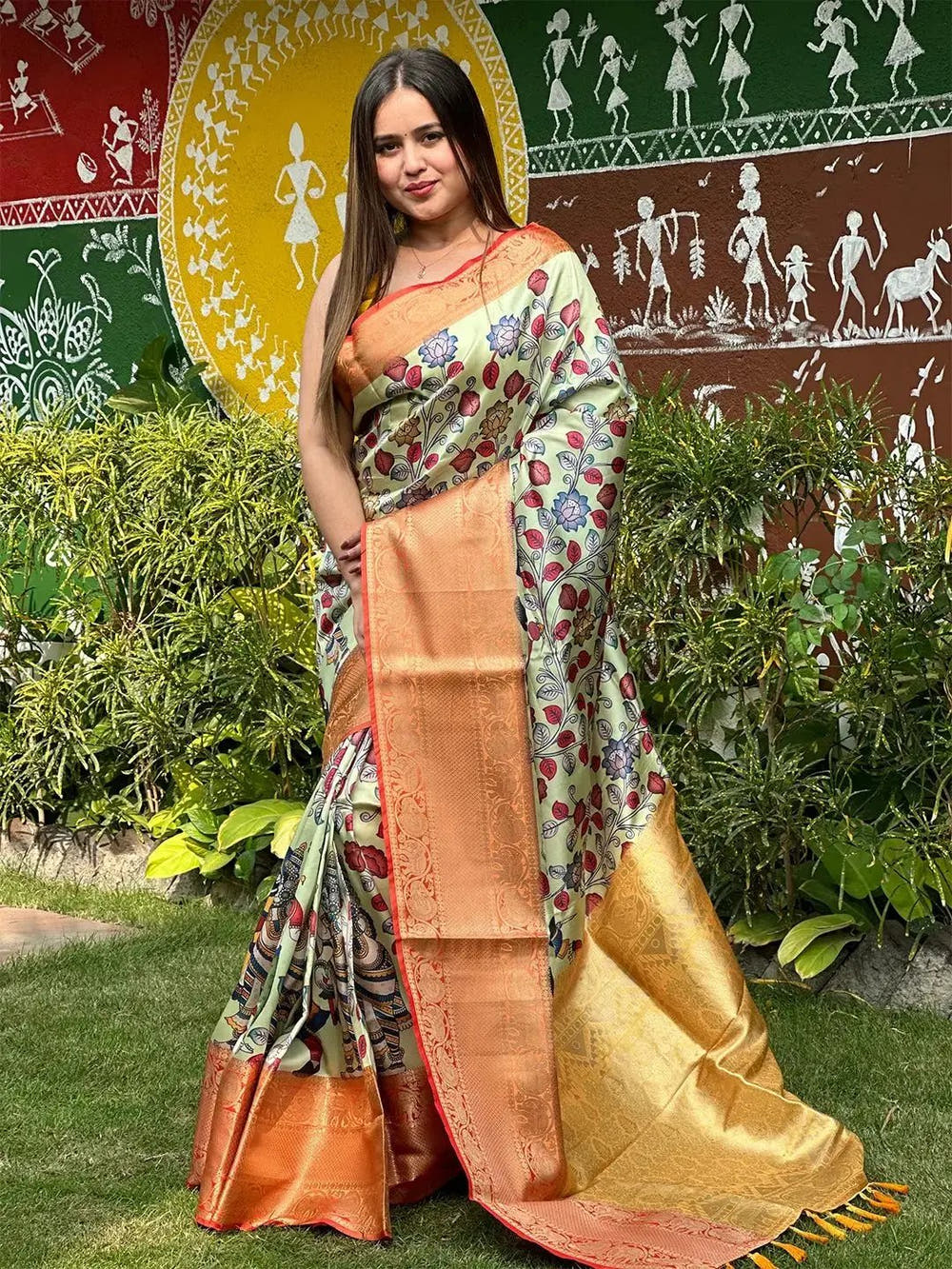 Soft Silk Kalamkari Digital Print Saree