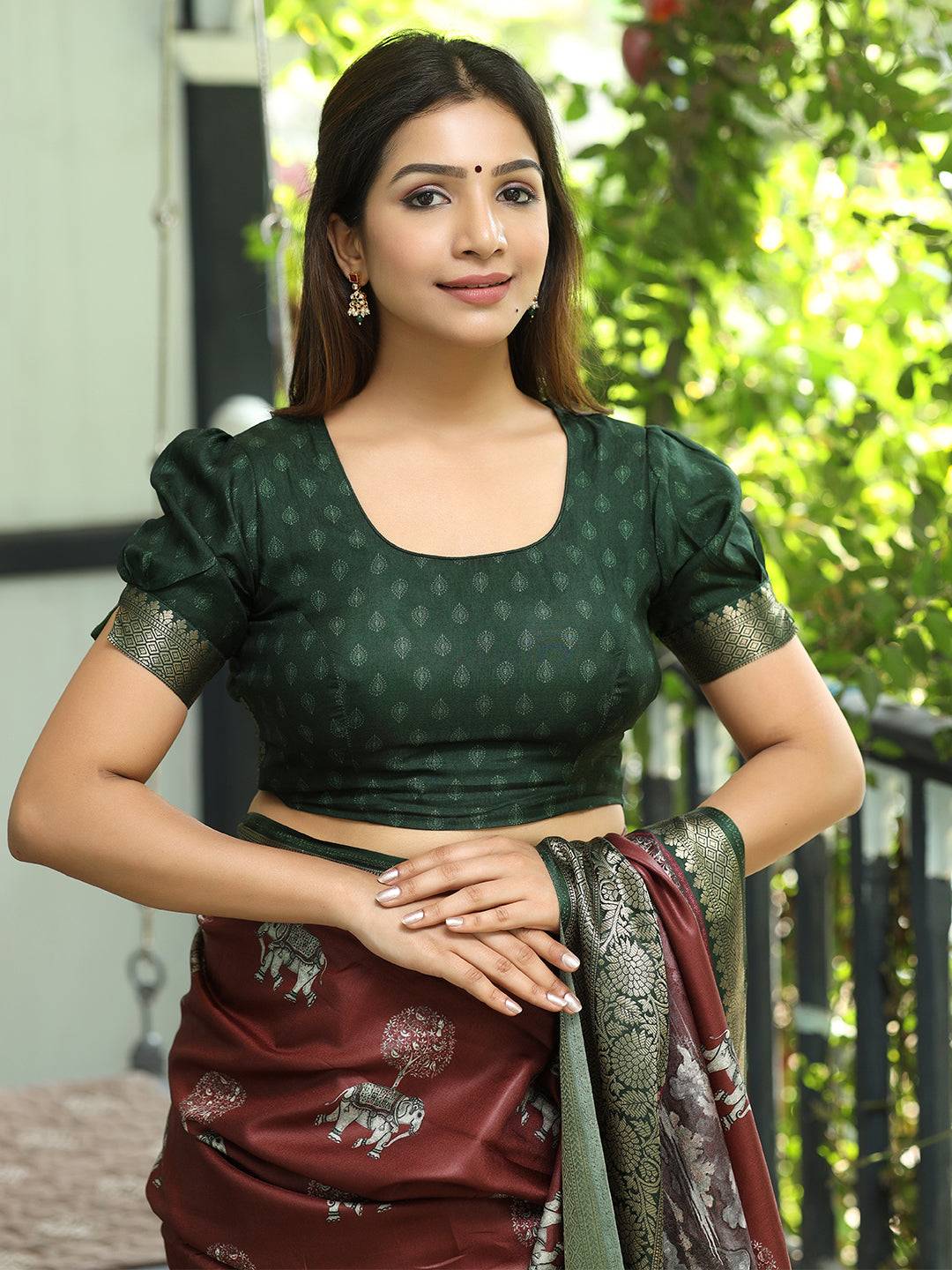 Maroon Hand Kalamkari Printed Pure Viscose Dola Silk Saree - Luxe