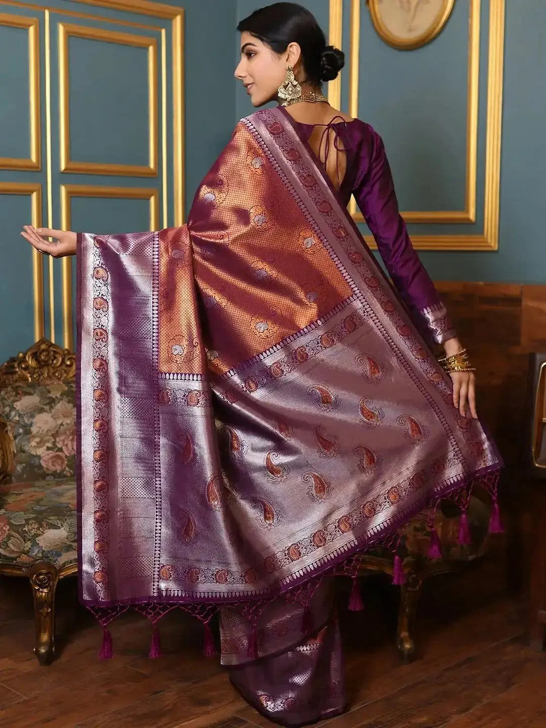 Kanjivaram Silk Saree With Zari Work