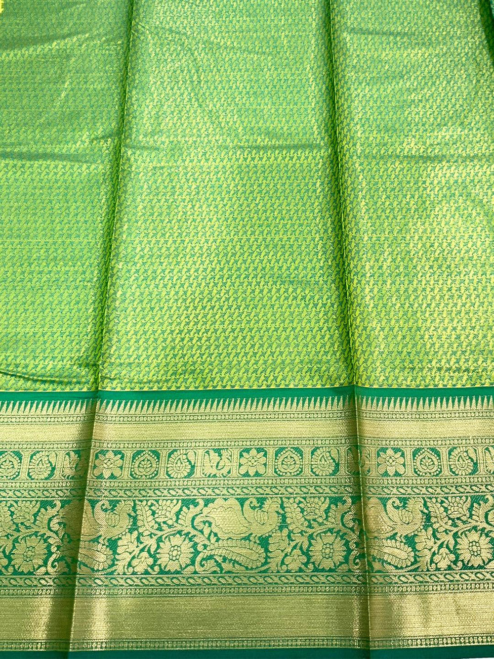 Radiant Green Kanjivaram Zari Tissue Saree