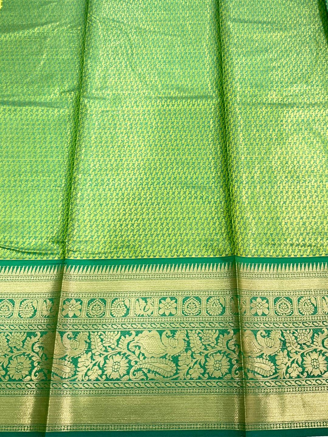 Radiant Green Kanjivaram Zari Tissue Saree