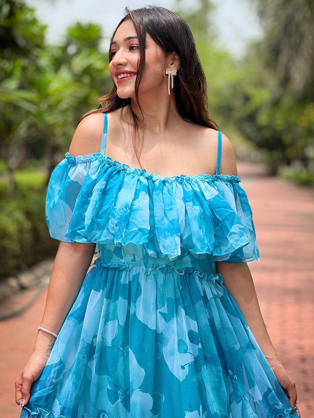 Sky Mist Floral Maxi Dress