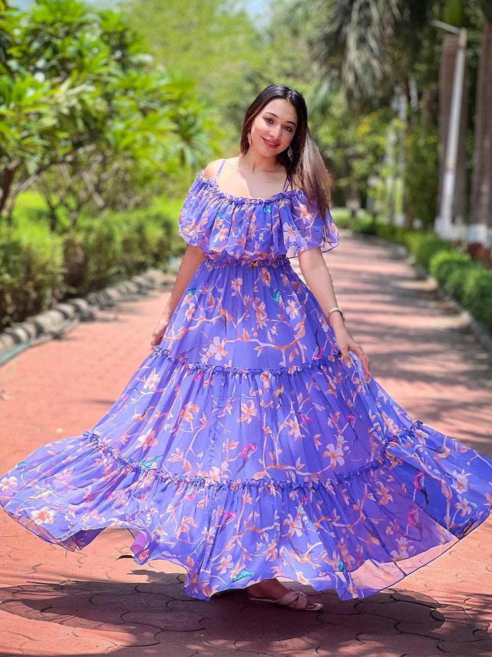 Purple Martini Floral Maxi Dress