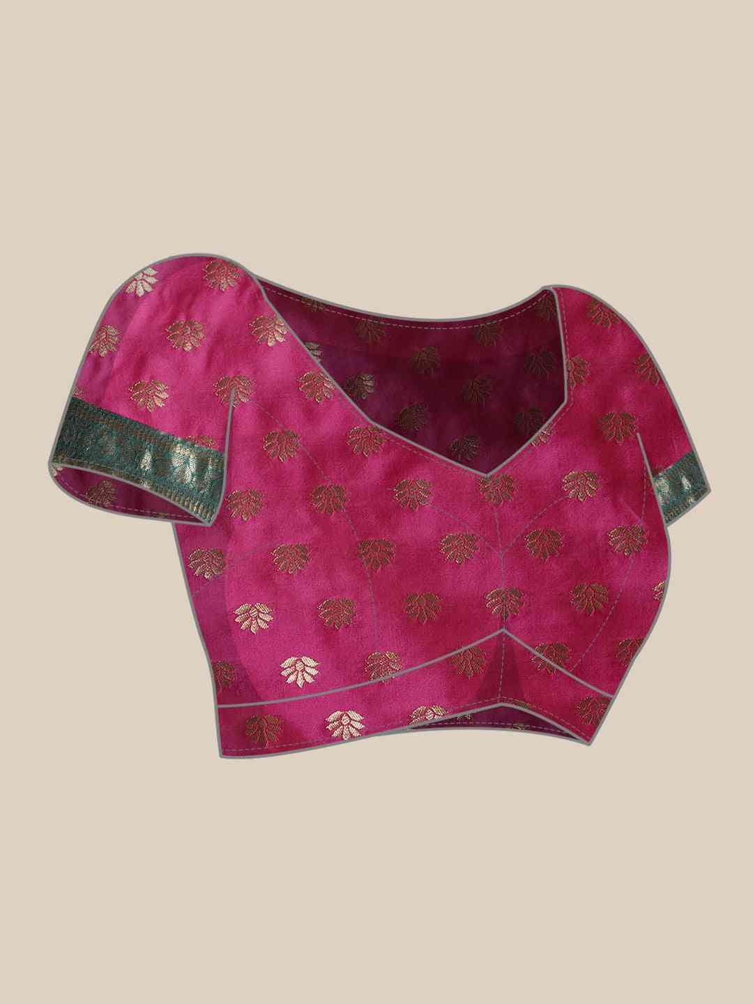 Banarasi  Rama Colour Silk Blend Woven Design Saree