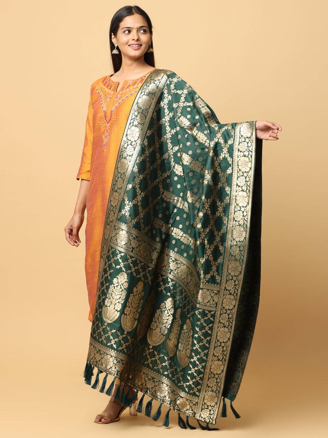 Bollywood Silk Blend Woven Design Dupatta