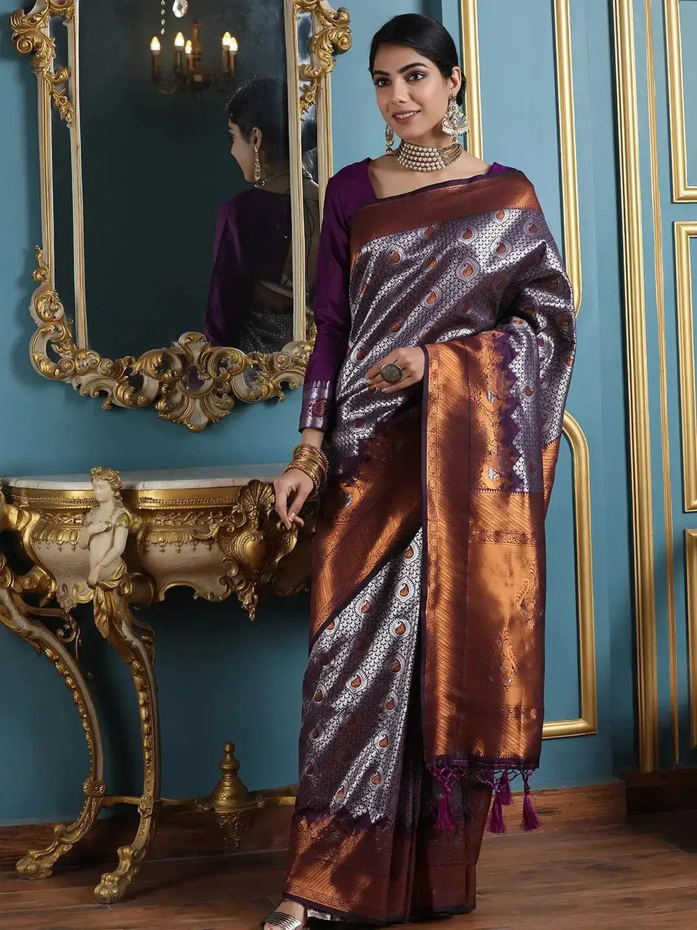 Kanjivaram Silk Saree With Zari Work