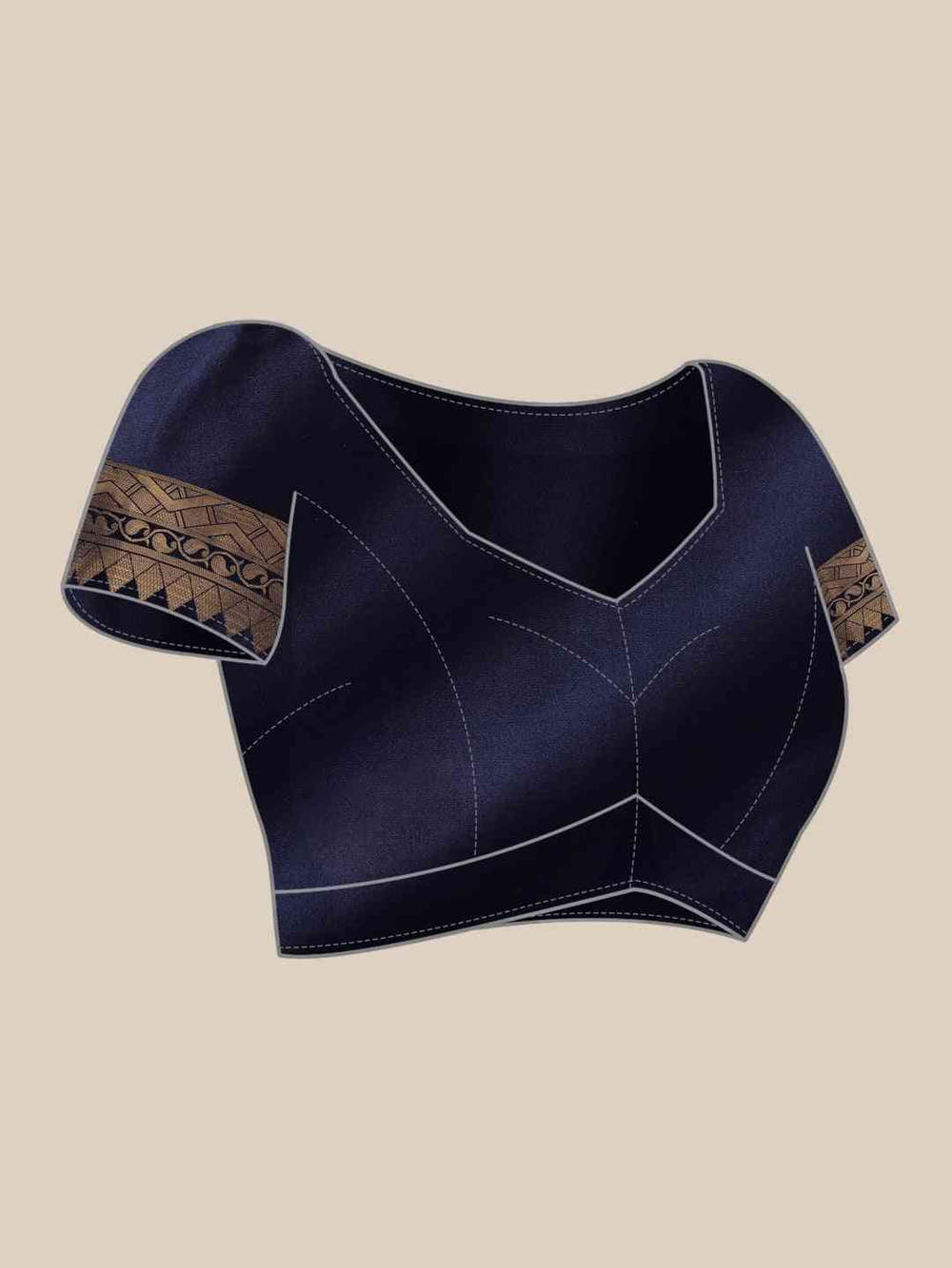 Trendy Dark Blue Colour  Silk Blend Woven Design Banarasi Saree
