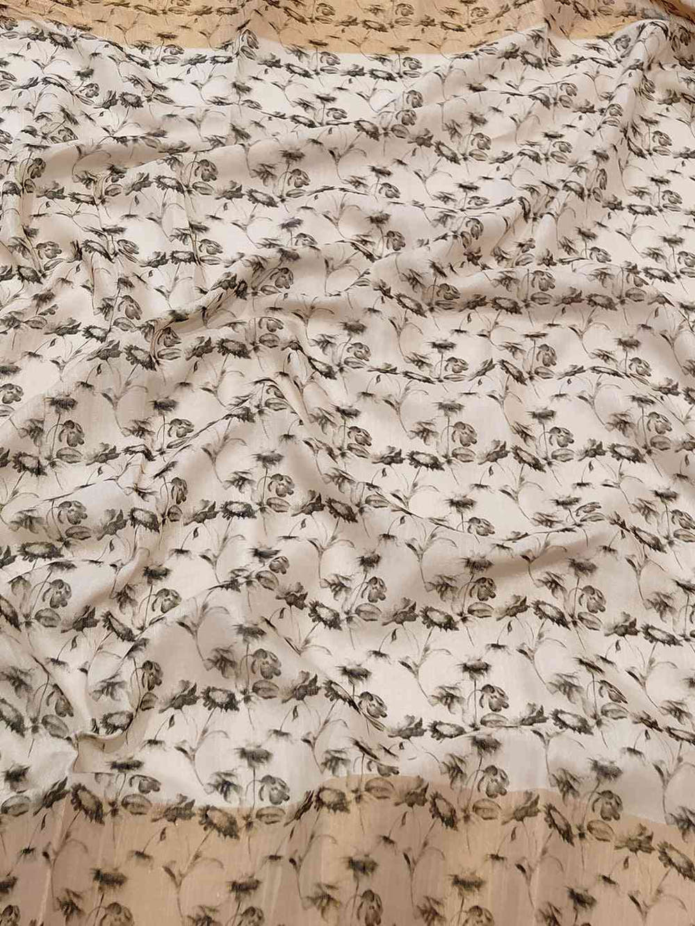 Floral Elegance Exclusive Pure Linen Saree