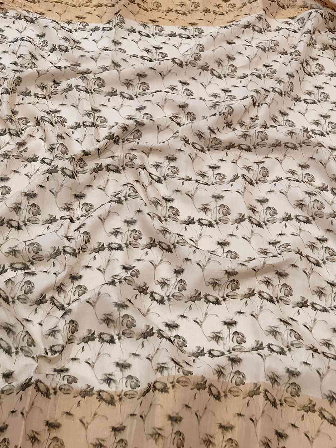 Floral Elegance Exclusive Pure Linen Saree