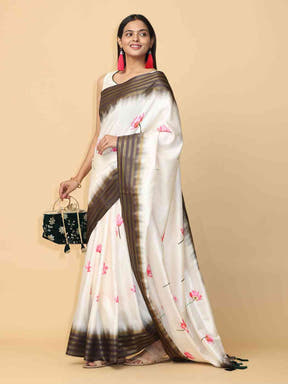  Soft Silk Pichwai Kalamkari Saree for Party Wear