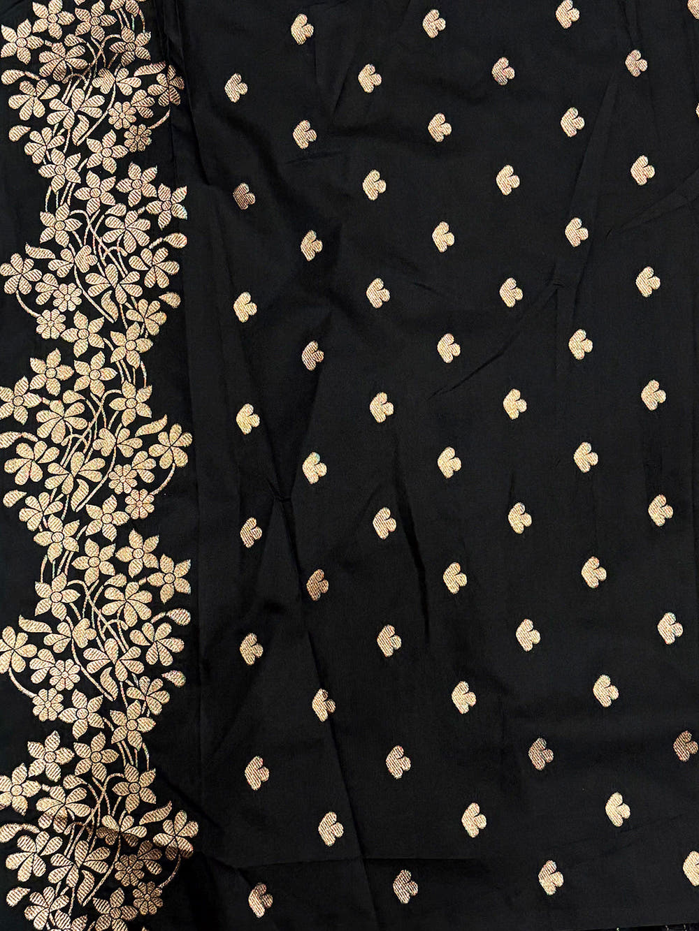 Rose Gold Blossom Soft Satin Silk Saree