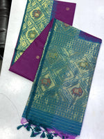 Royal Purple Silk Zari Weaving Saree