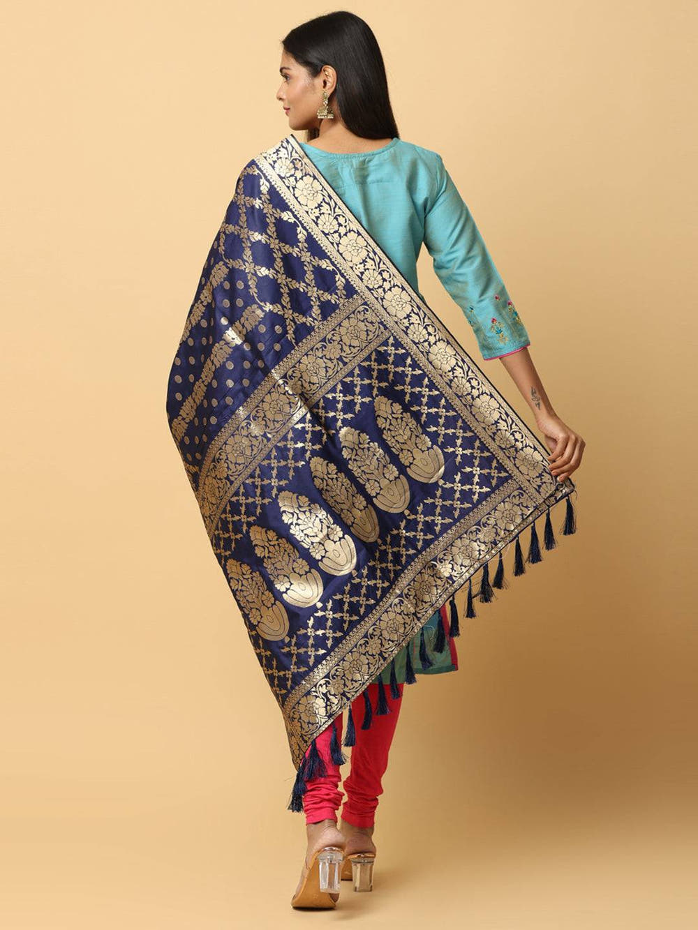 Trendy Silk Blend Woven Design Dupatta