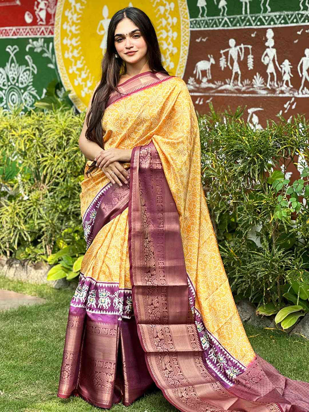 Soft Silk Bandhej Digital Printed Saree