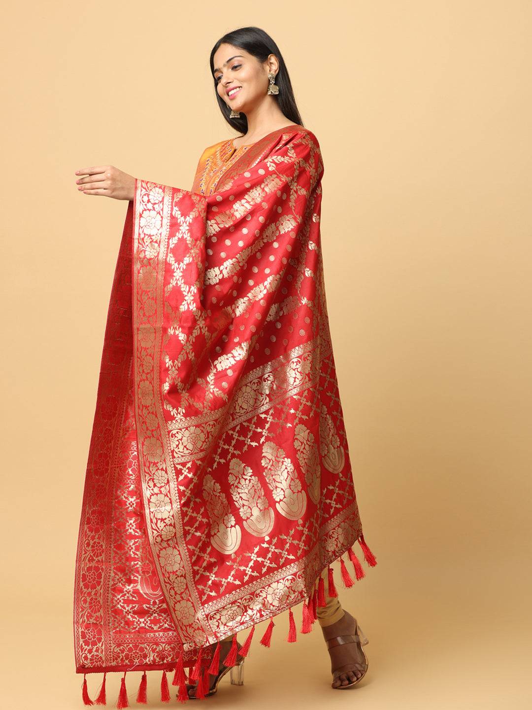 Stylish Silk Blend Woven Design Dupatta