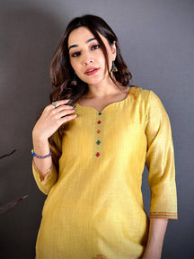 Mustard  Floral  Weave   Dress