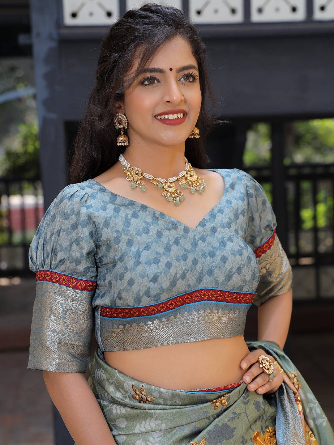 Pure Viscose Dola Silk Saree With Zari Weaving Pallu In Light Blue Colour - Luxe