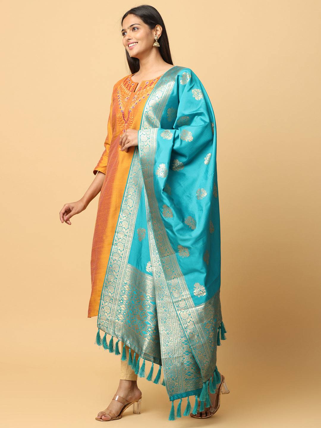 Rama Silk Blend Woven Design Dupatta