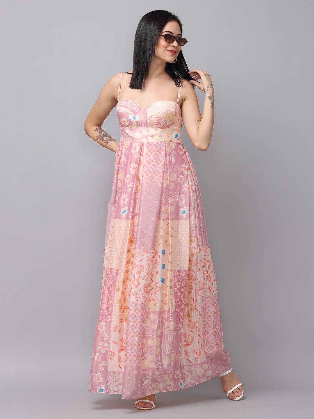 Lavender Sweetheart Neck Dress
