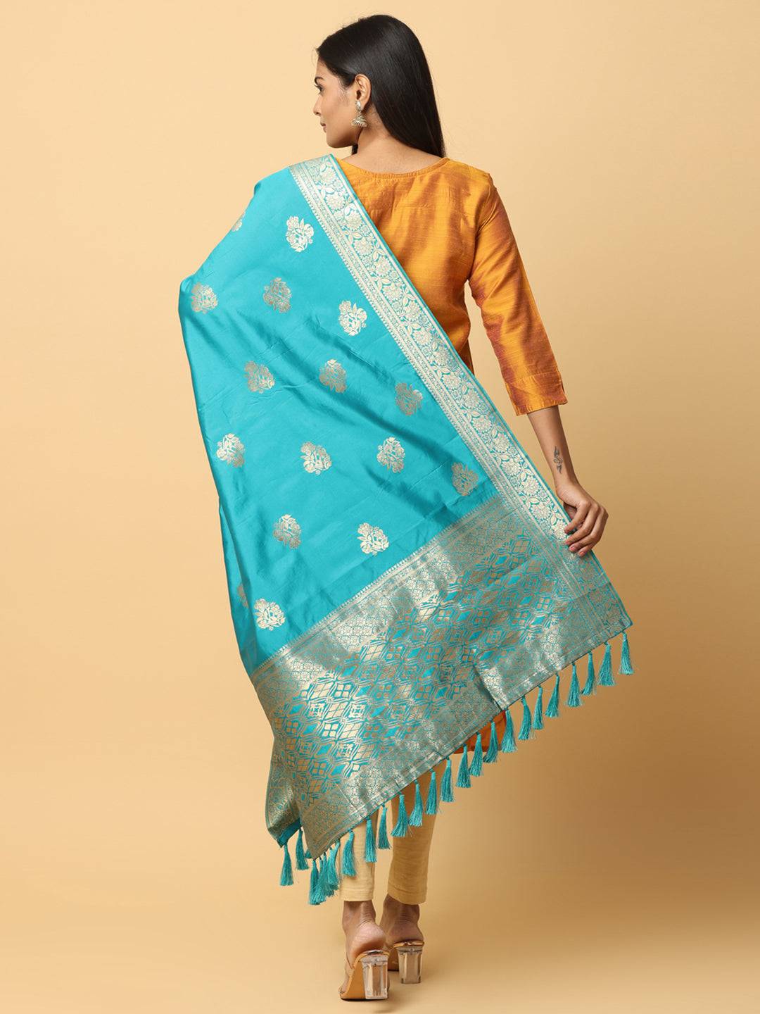 Rama Silk Blend Woven Design Dupatta