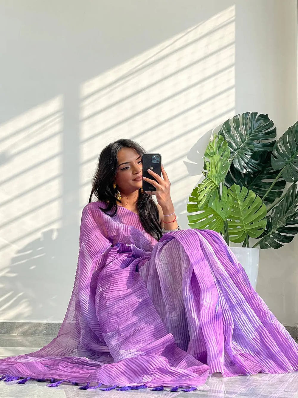 Multy Colored Print Bollywood Design Crash Saree