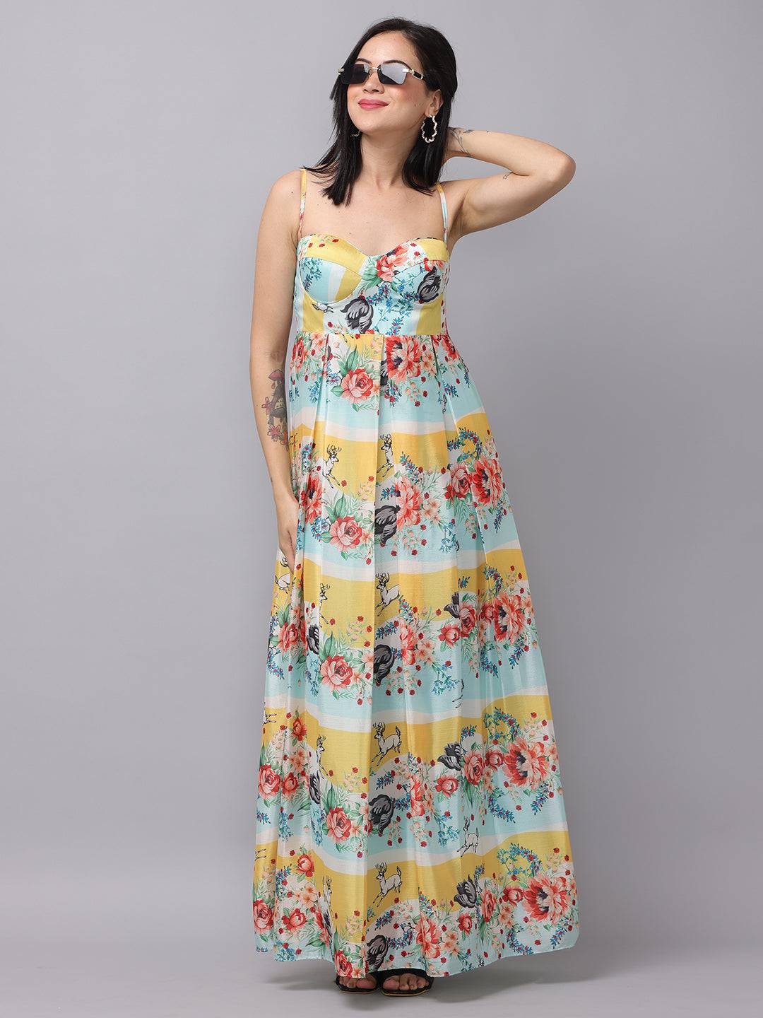 Chiffon Print Sleeveless Dress