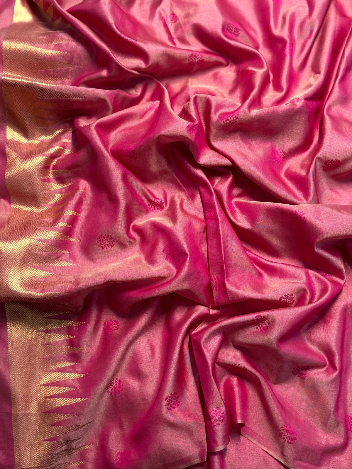 Chiku Copper Radiance Soft Silk Saree