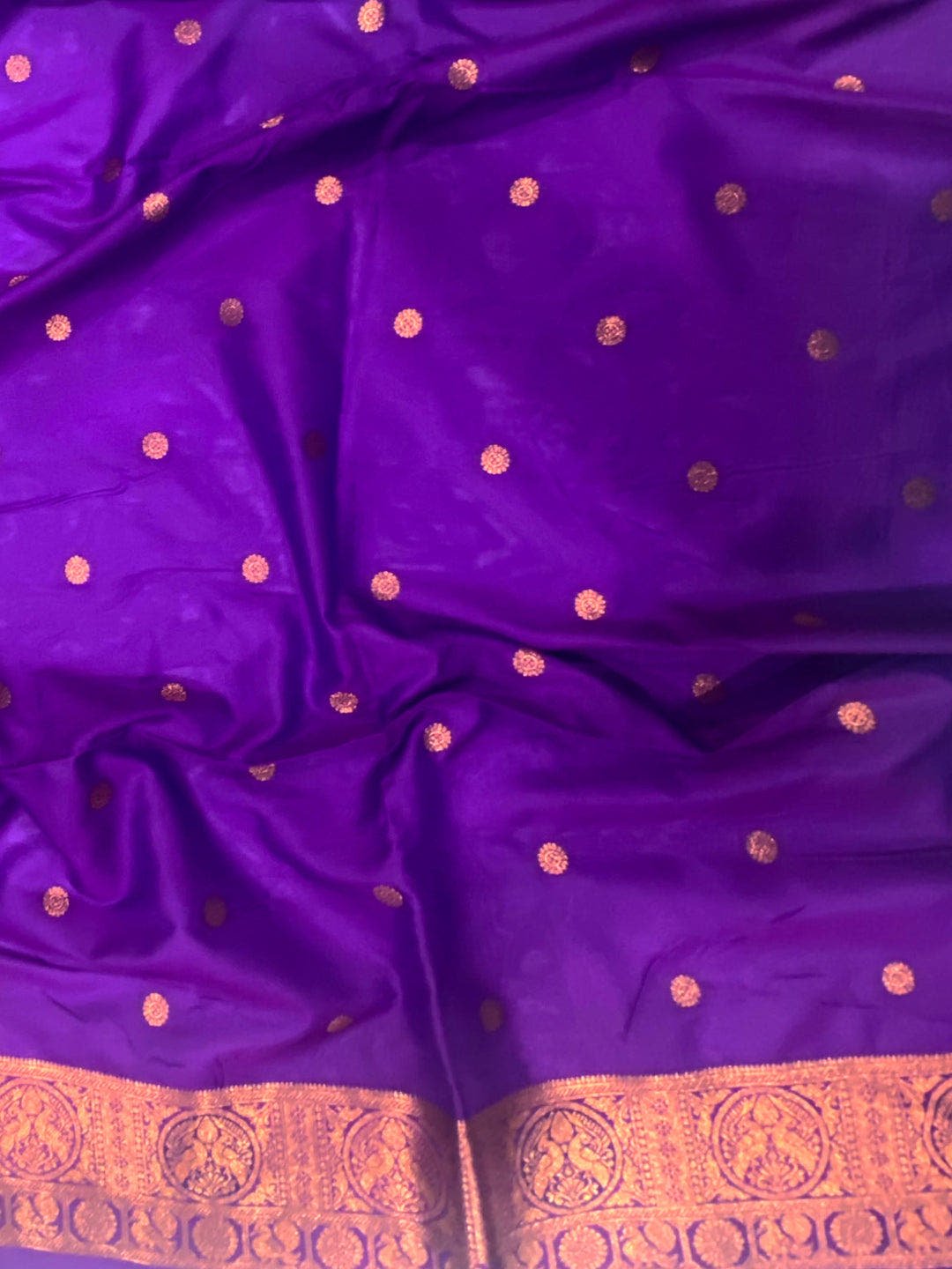Blue Peacock Feather Paithani Soft Silk Saree