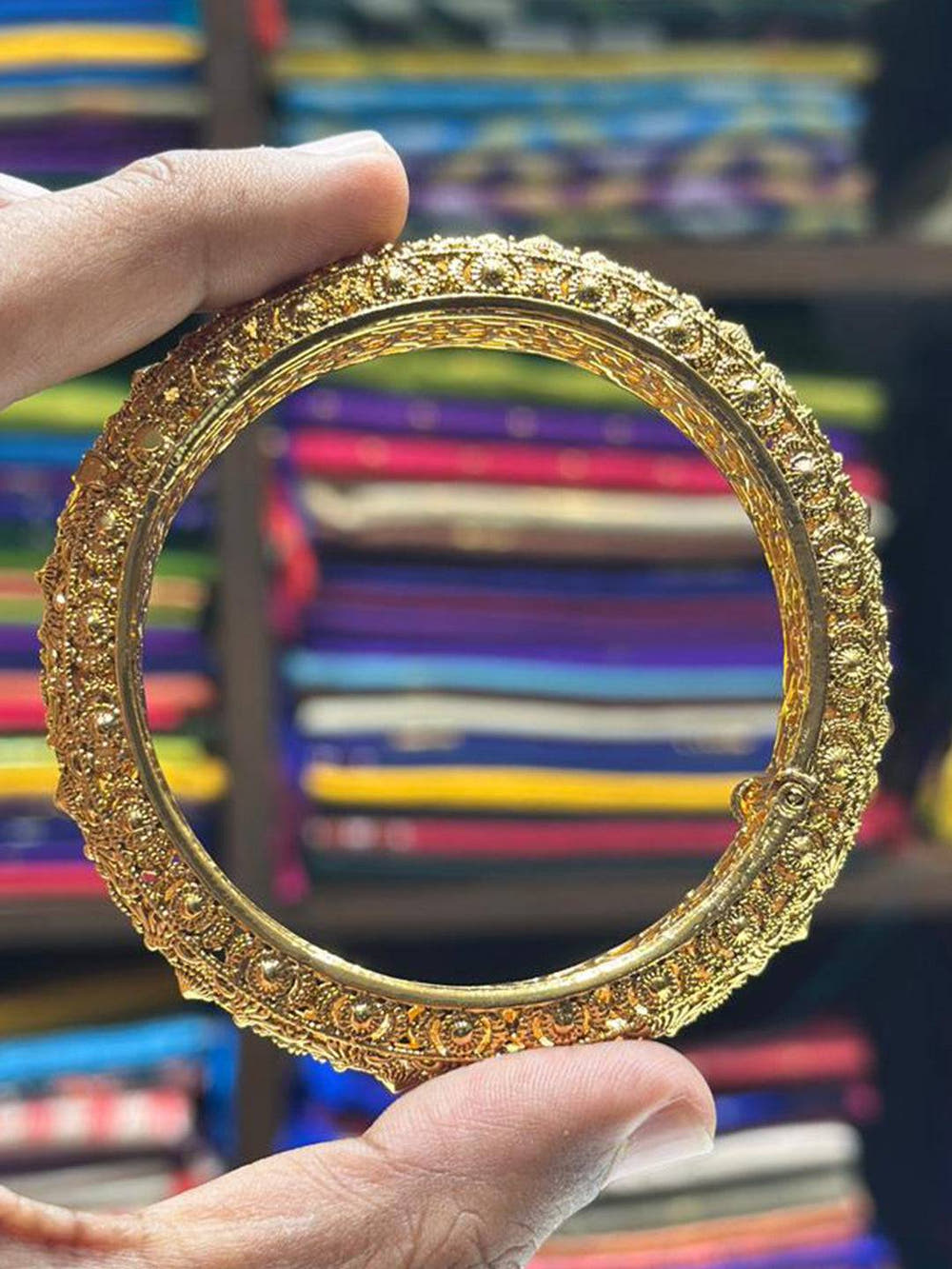 Antique   Gold   Broad   Bangle