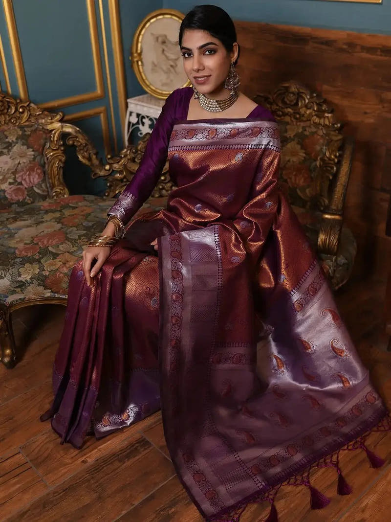 Kanjivaram Silk Saree With Zari Work