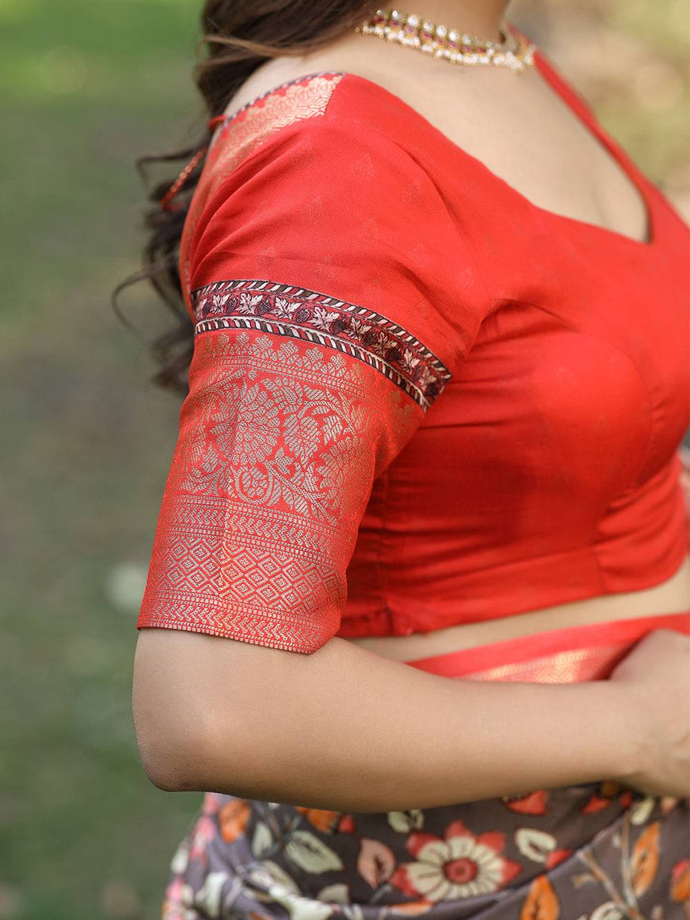 Grey Hand Kalamkari Printed Pure Viscose Dola Silk Saree - Luxe