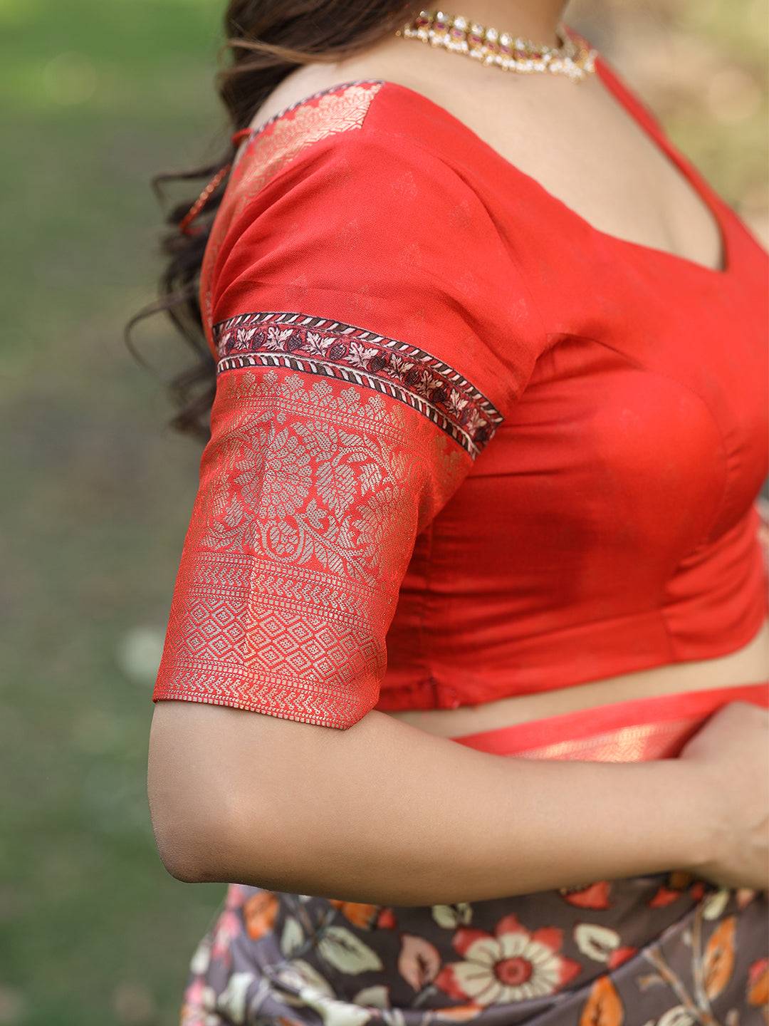 Grey Hand Kalamkari Printed Pure Viscose Dola Silk Saree - Luxe