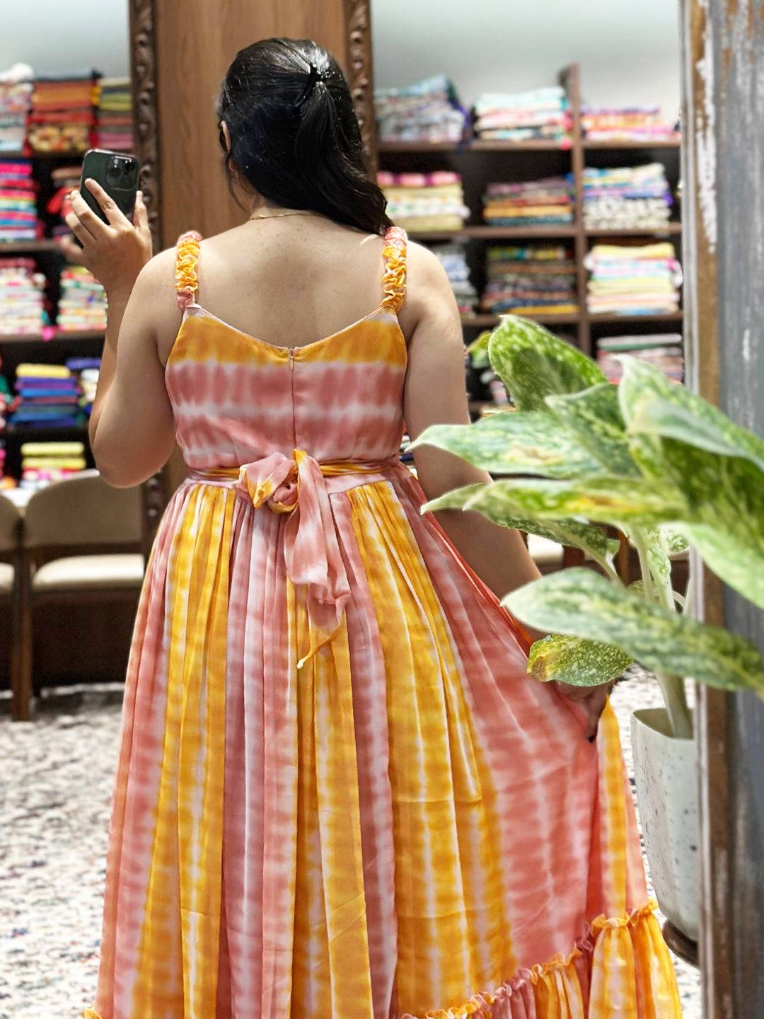 Daisy Yellow Batik Print  Dress