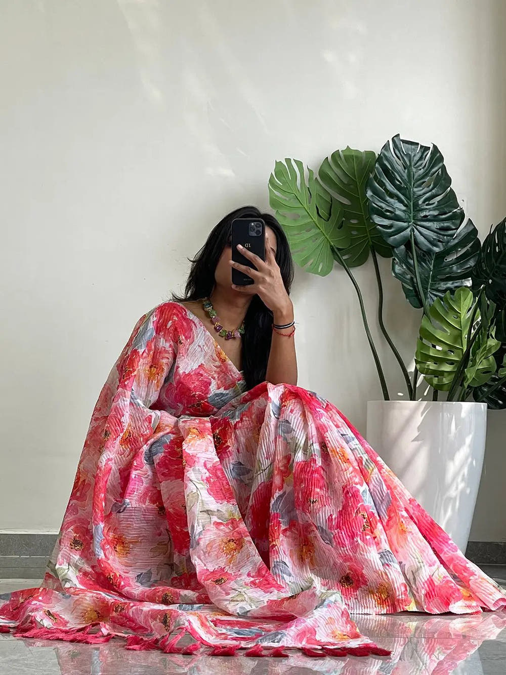 Elevate Your Style with Multy Colored Print Bollywood Design Crash Saree