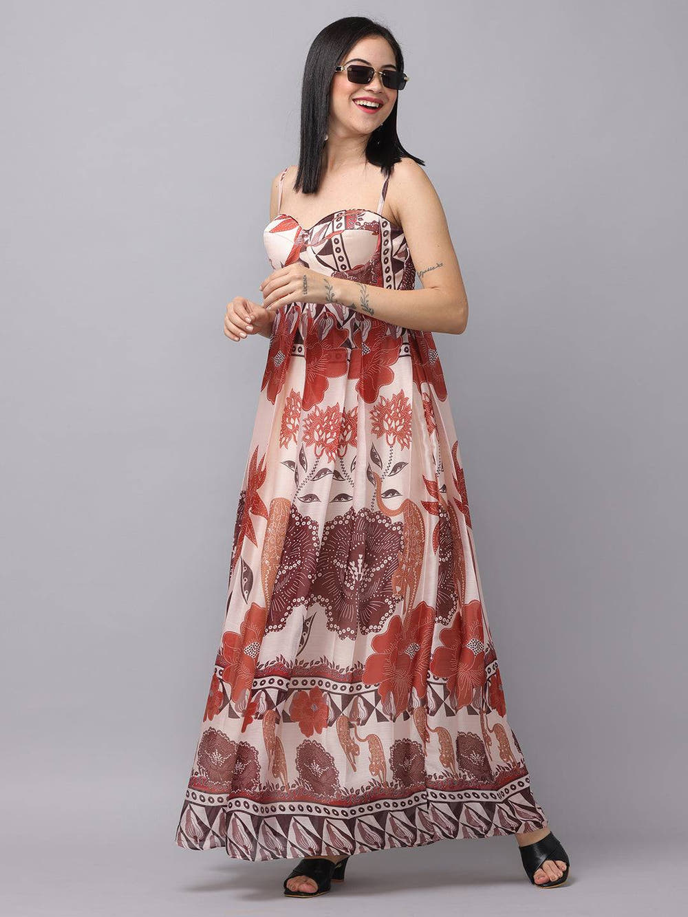 Blush Cream Floral Print Dress