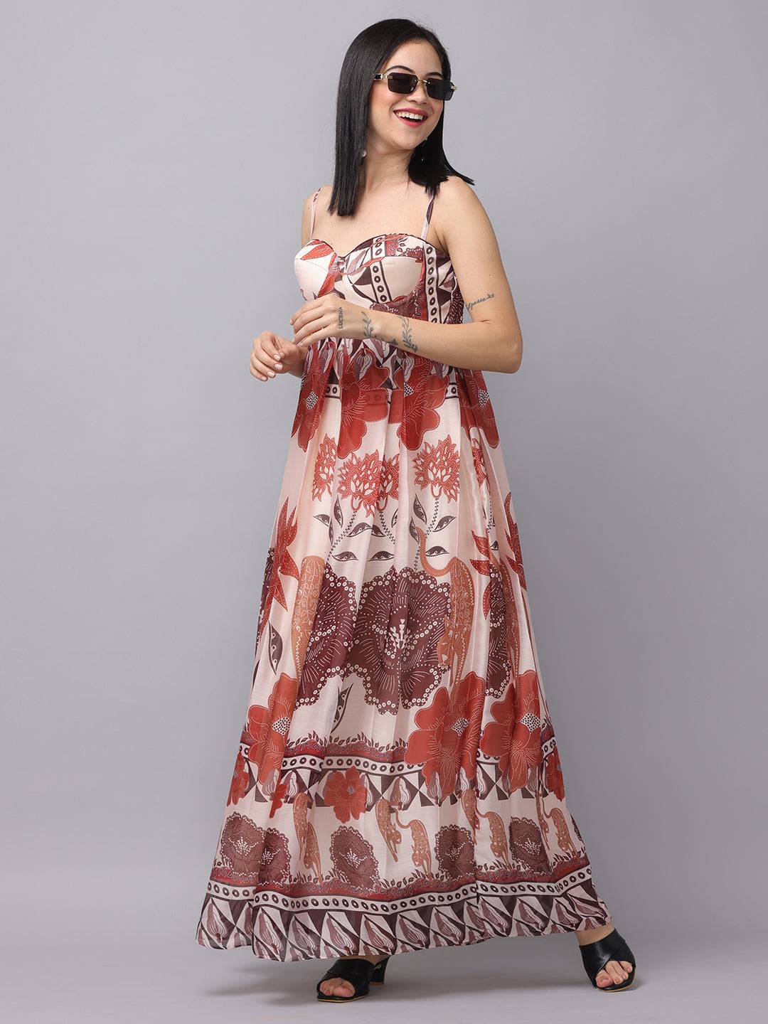 Blush Cream Floral Print Dress