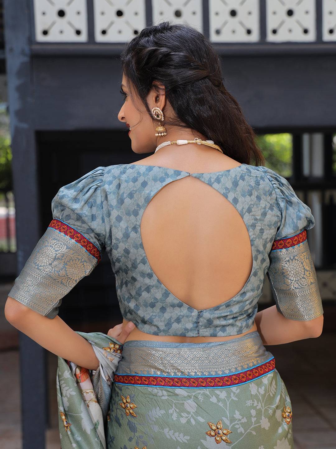 Pure Viscose Dola Silk Saree With Zari Weaving Pallu In Light Blue Colour - Luxe